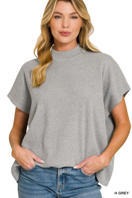 Mock Neck Boxy Top