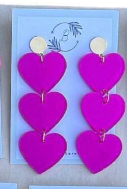 Acrylic Valentine Earrings