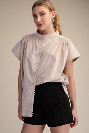 Cap Sleeve Oversized Shirt
