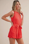 Sleeveless Embroidered Romper