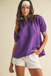 Game Day Textured Zip Up Top