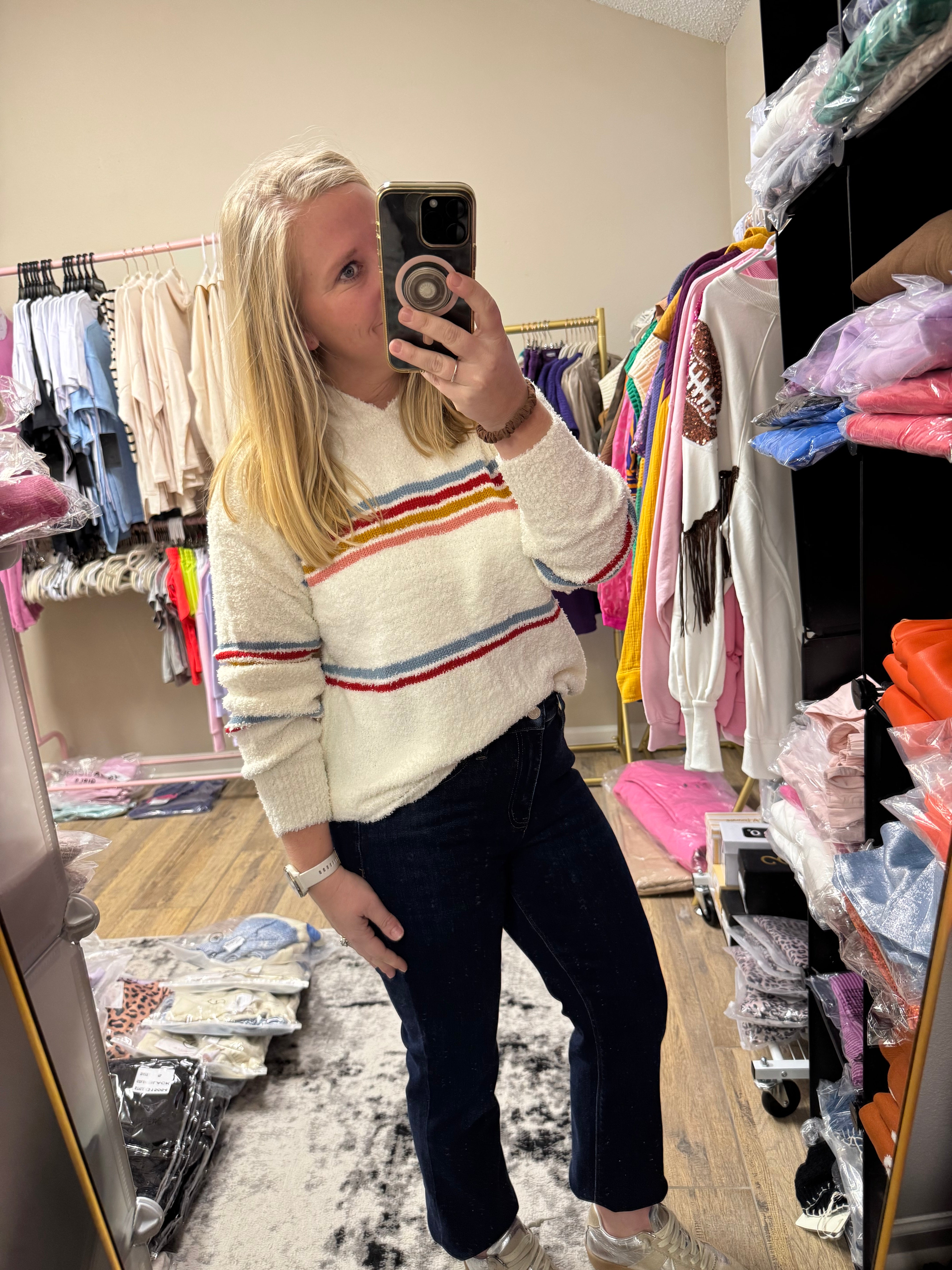Stripe Hooded Sweater