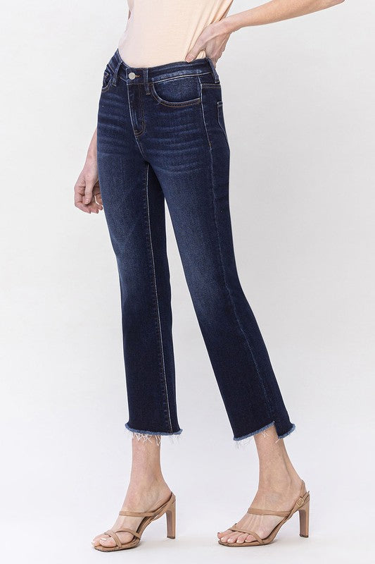 High Rise Crop Flare Denim