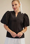 Textured Puff Sleeve Top
