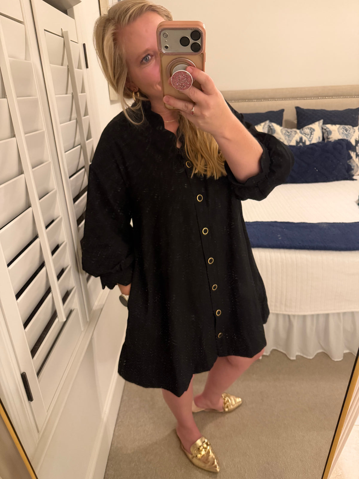 Scalloped Button Down Dress