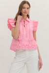 Scalloped Embroidered Top