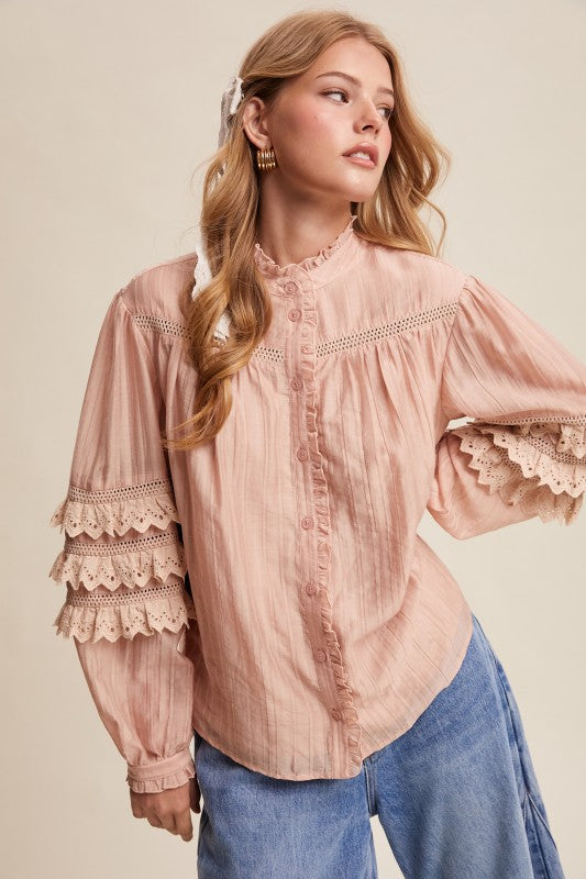 Lace Pintuck Blouse