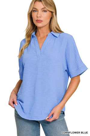 Airflow Collared Top