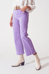 Cropped Wide Leg Light Purple Denim
