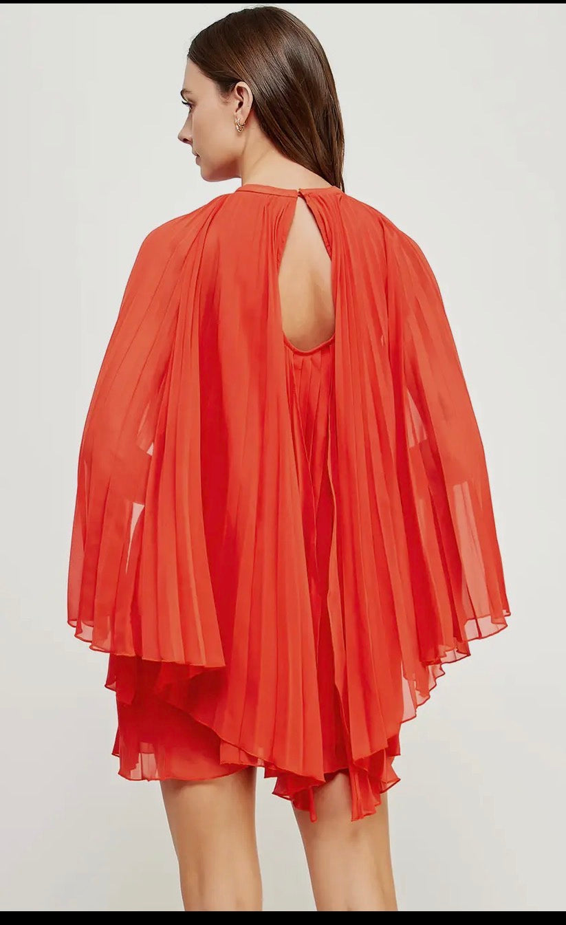 Chiffon Cape Mini Dress