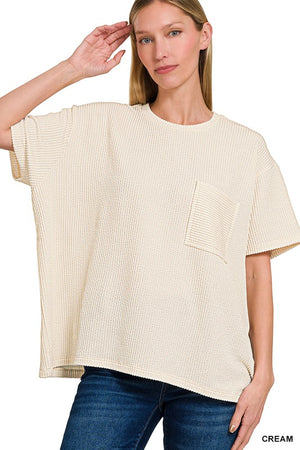 Textured Front Pocket Tee