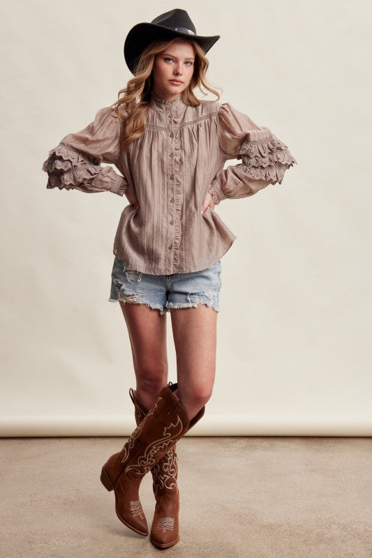 Lace Pintuck Blouse