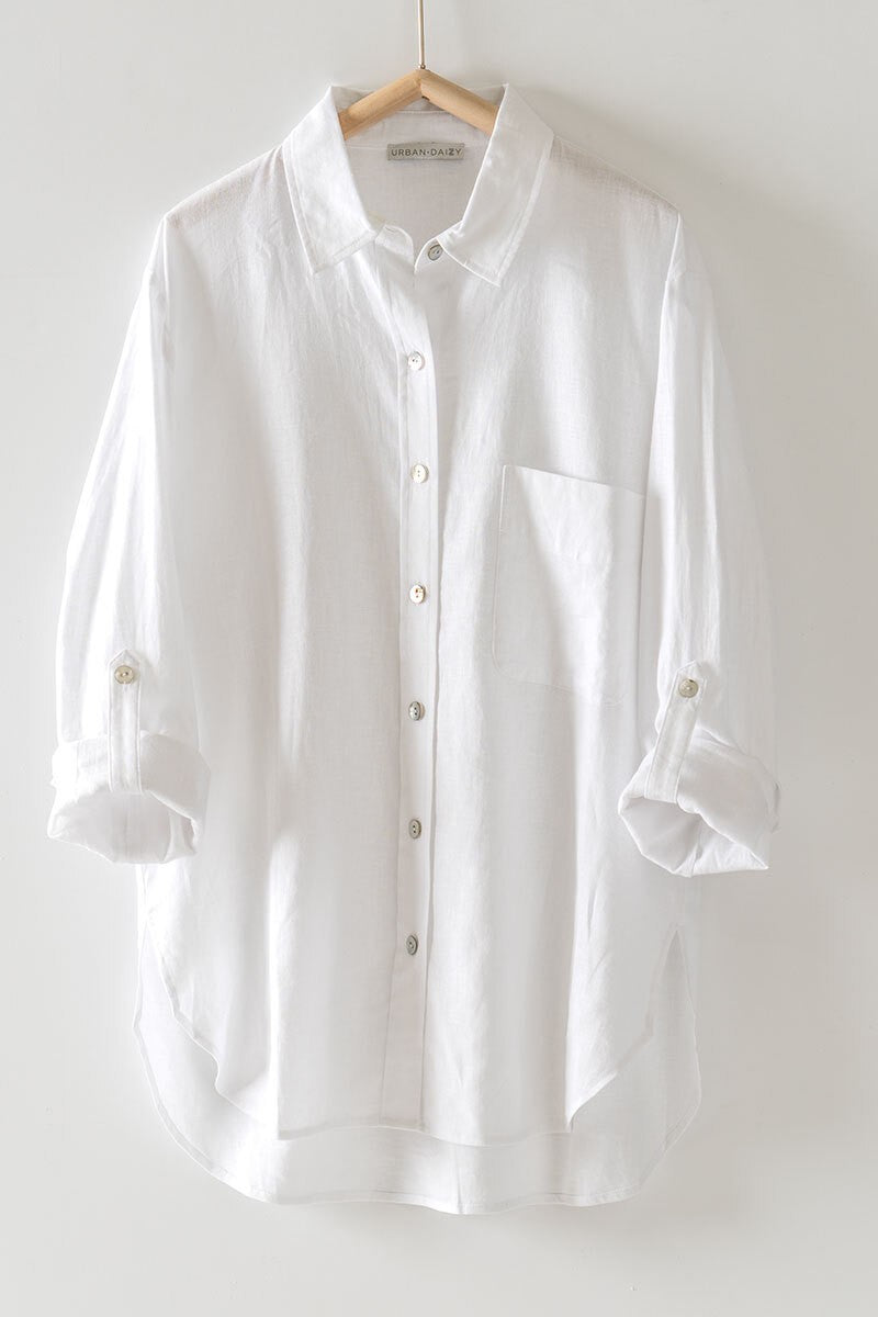 Relaxed Fit Button Down Top