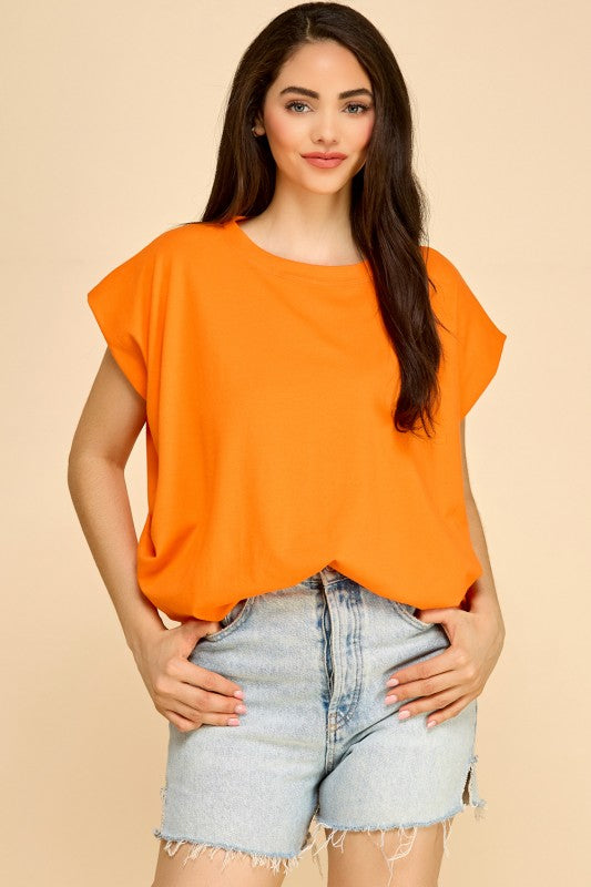 Stretchy Cap Sleeve Tee