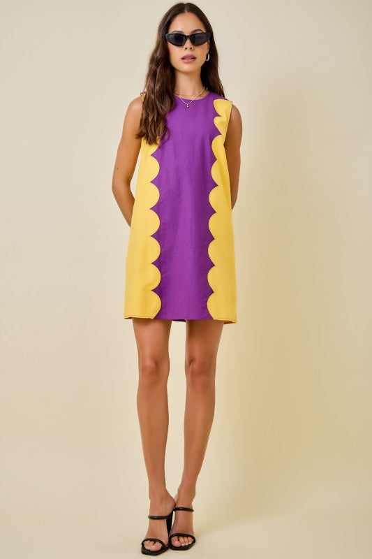 Scalloped Sleeveless Gameday Dress (August arrival)