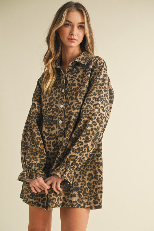 Denim Leopard Dress
