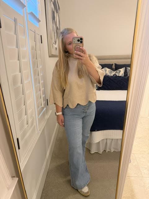 Scalloped Hem Sweater