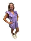 V-Neck Ruffle Sleeve Romper