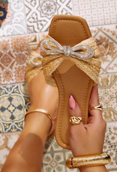 Raffle Rhinestone Bow Sandal