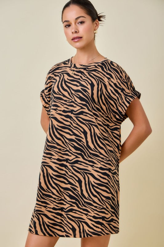 Tiger Print Mini Dress