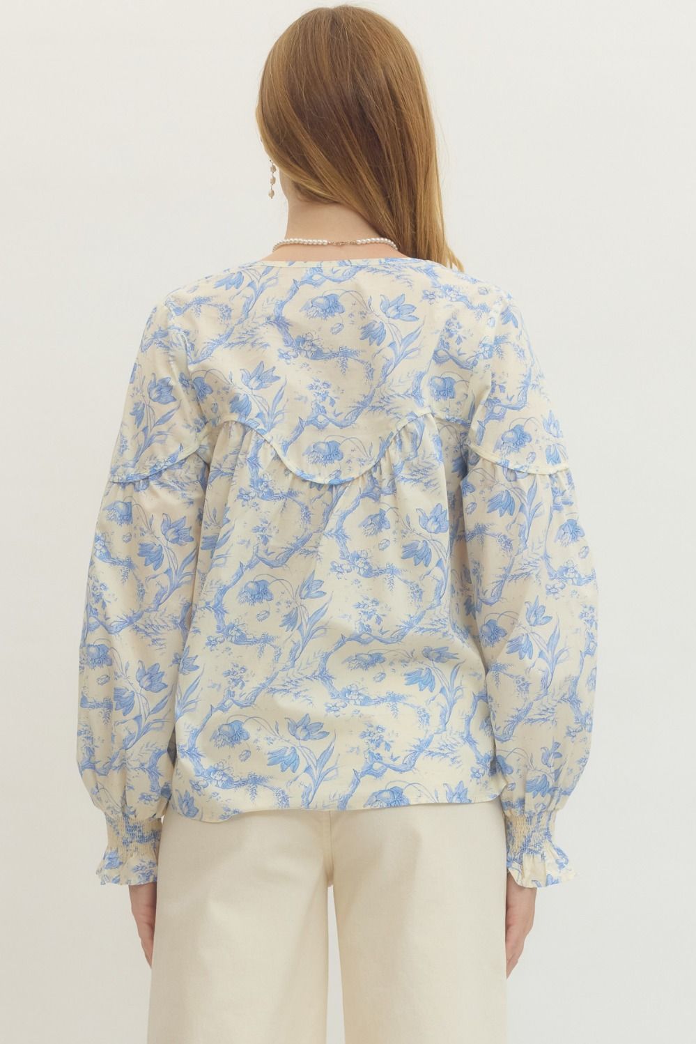 Lightweight Floral Long Sleeve Blouse