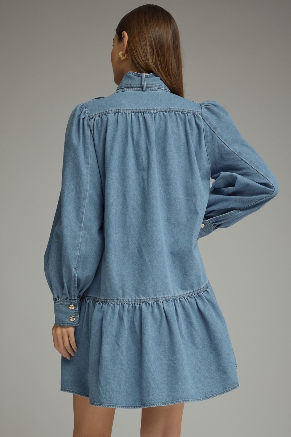 Drop Waist Denim Mini Dress