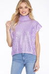 Metallic Foil Sweater Top