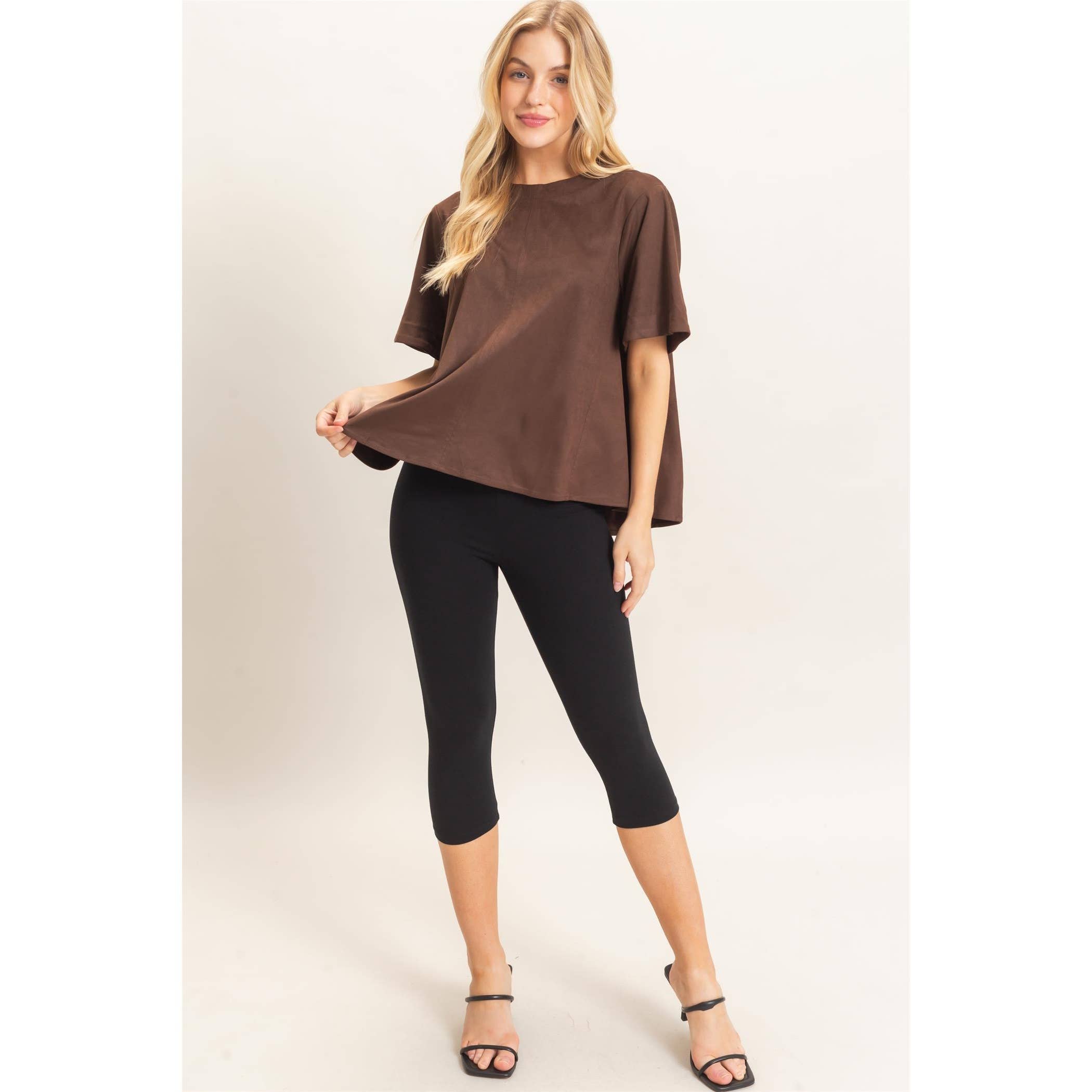 Suede Boat Neck Top (mid-September)