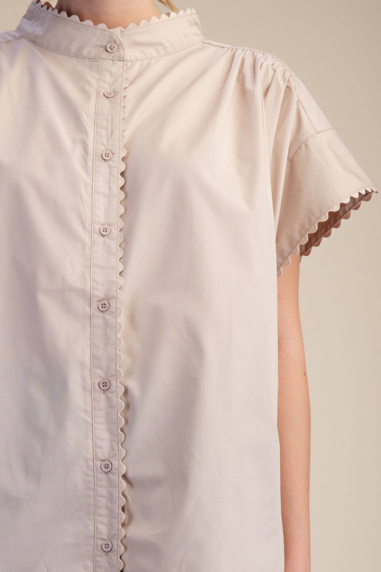 Cap Sleeve Oversized Shirt