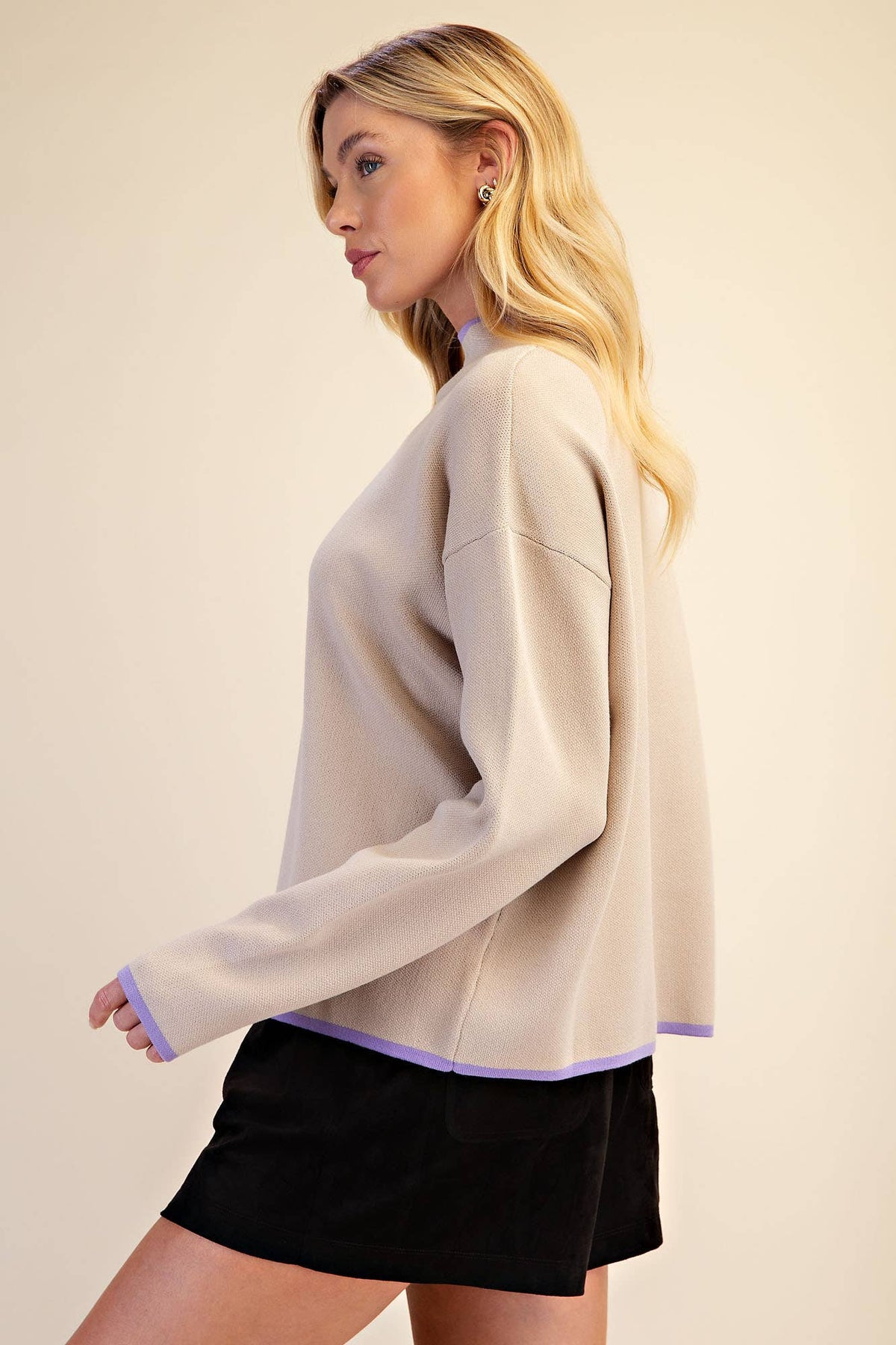 Mock Neck Long Sleeves Sweater