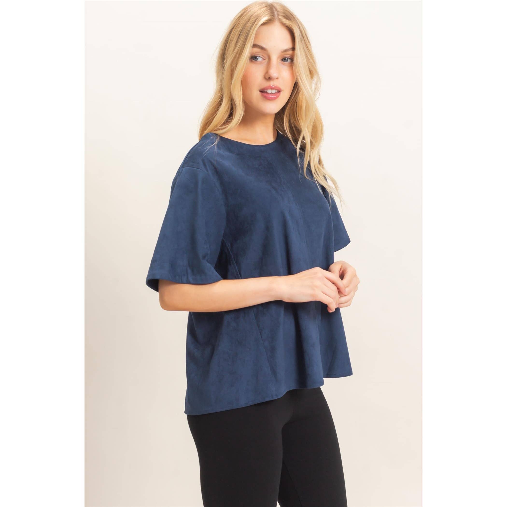 Suede Boat Neck Top (mid-September)