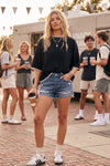 Gameday Contrast Trim Oversized Top