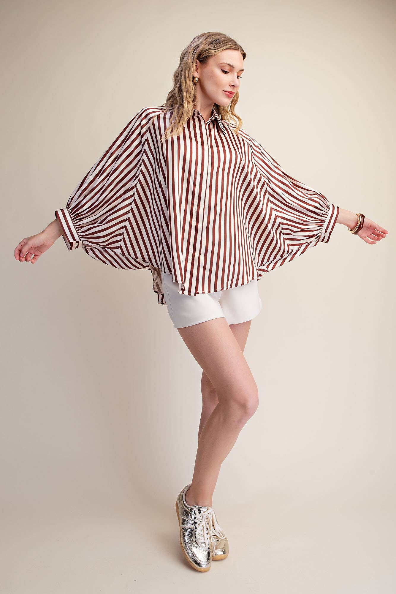 Stripe Wide Sleeve Buttondown (August Arrival)