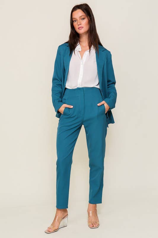 Classic One-Button Tailored Blazer
