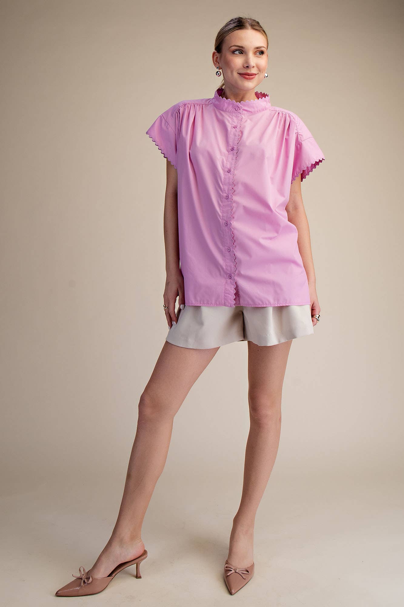 Cap Sleeve Oversized Shirt