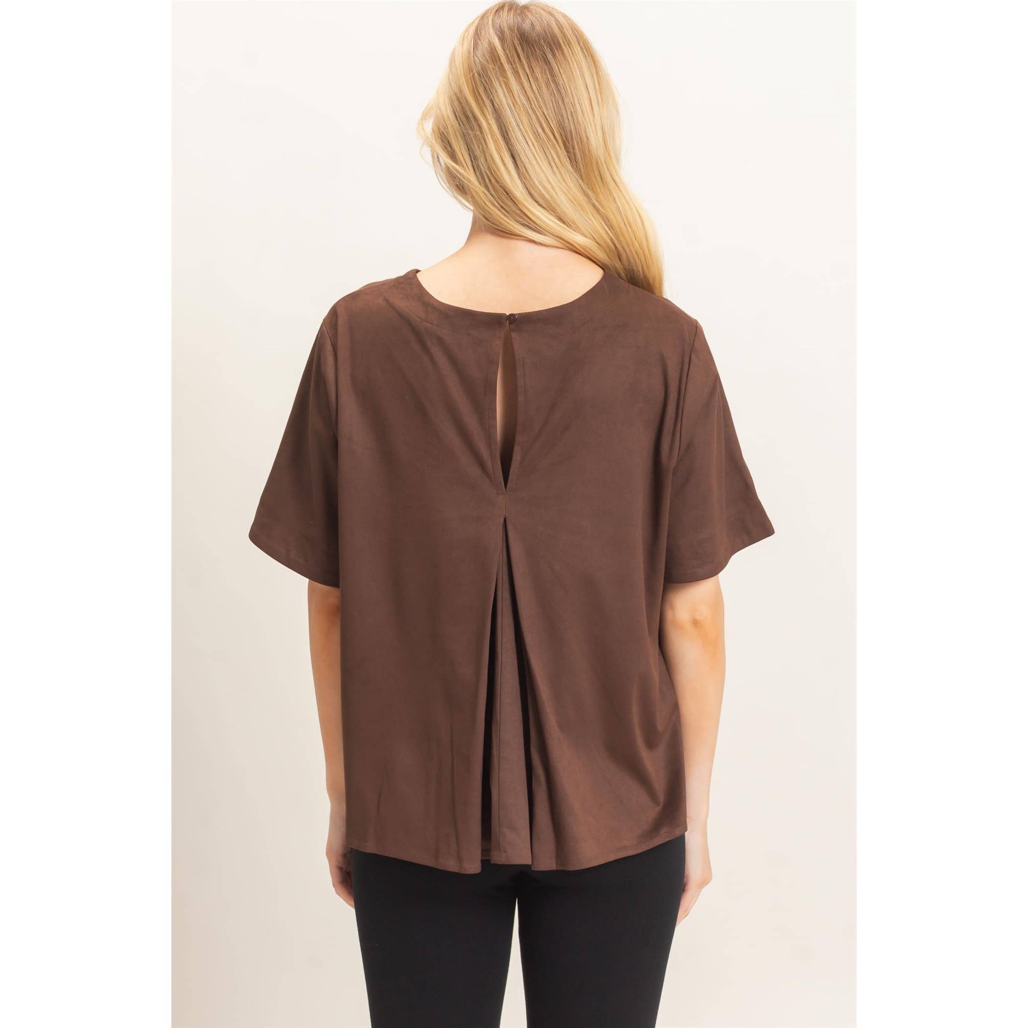 Suede Boat Neck Top (mid-September)