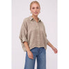 Textured Satin Dolman Short Sleeve Blouse