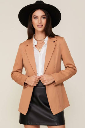 Classic One-Button Tailored Blazer