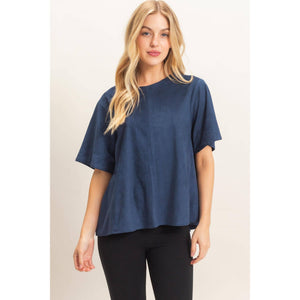 Suede Boat Neck Top (mid-September)