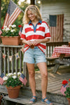 Americana Stripe Collared Top