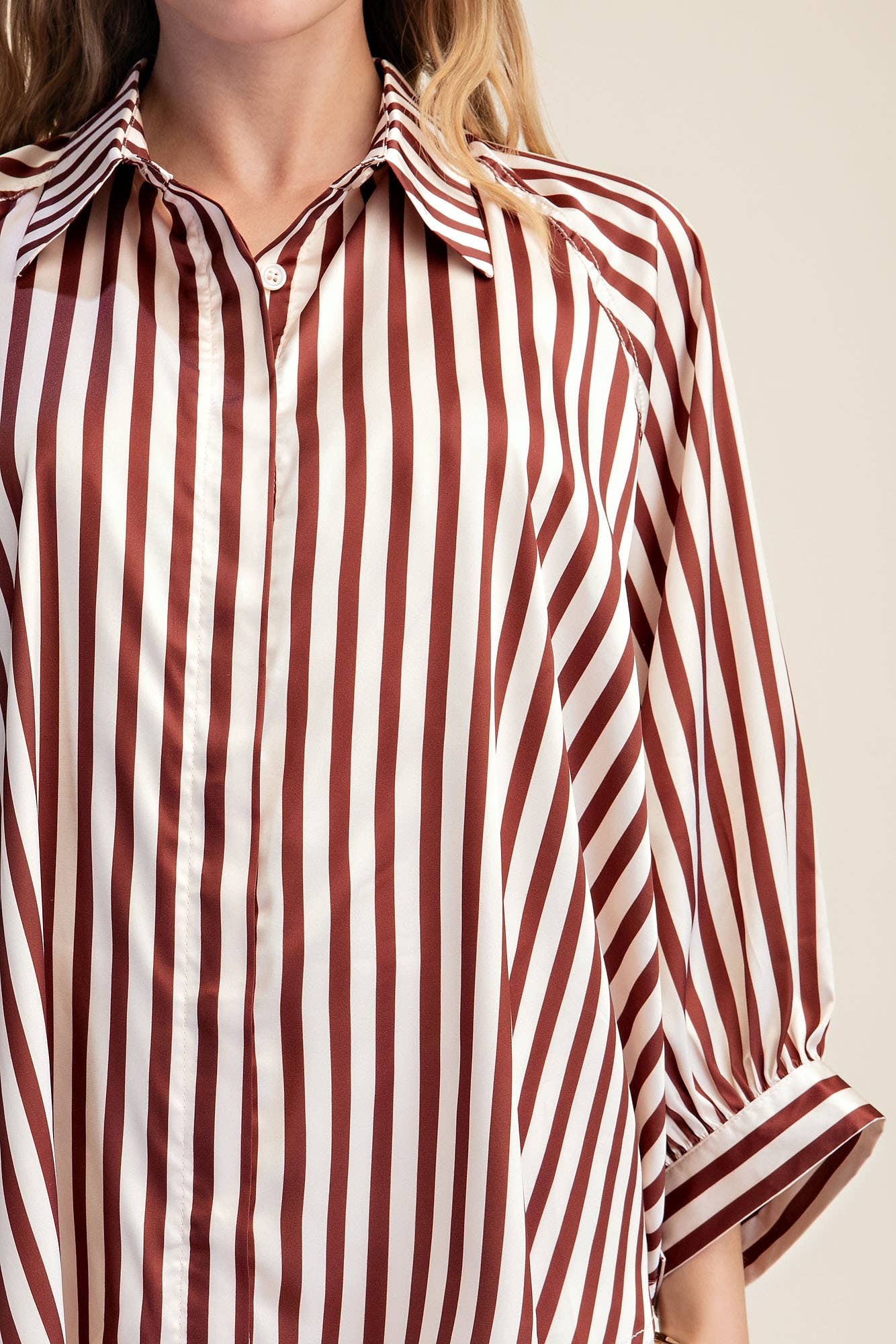 Stripe Wide Sleeve Buttondown (August Arrival)