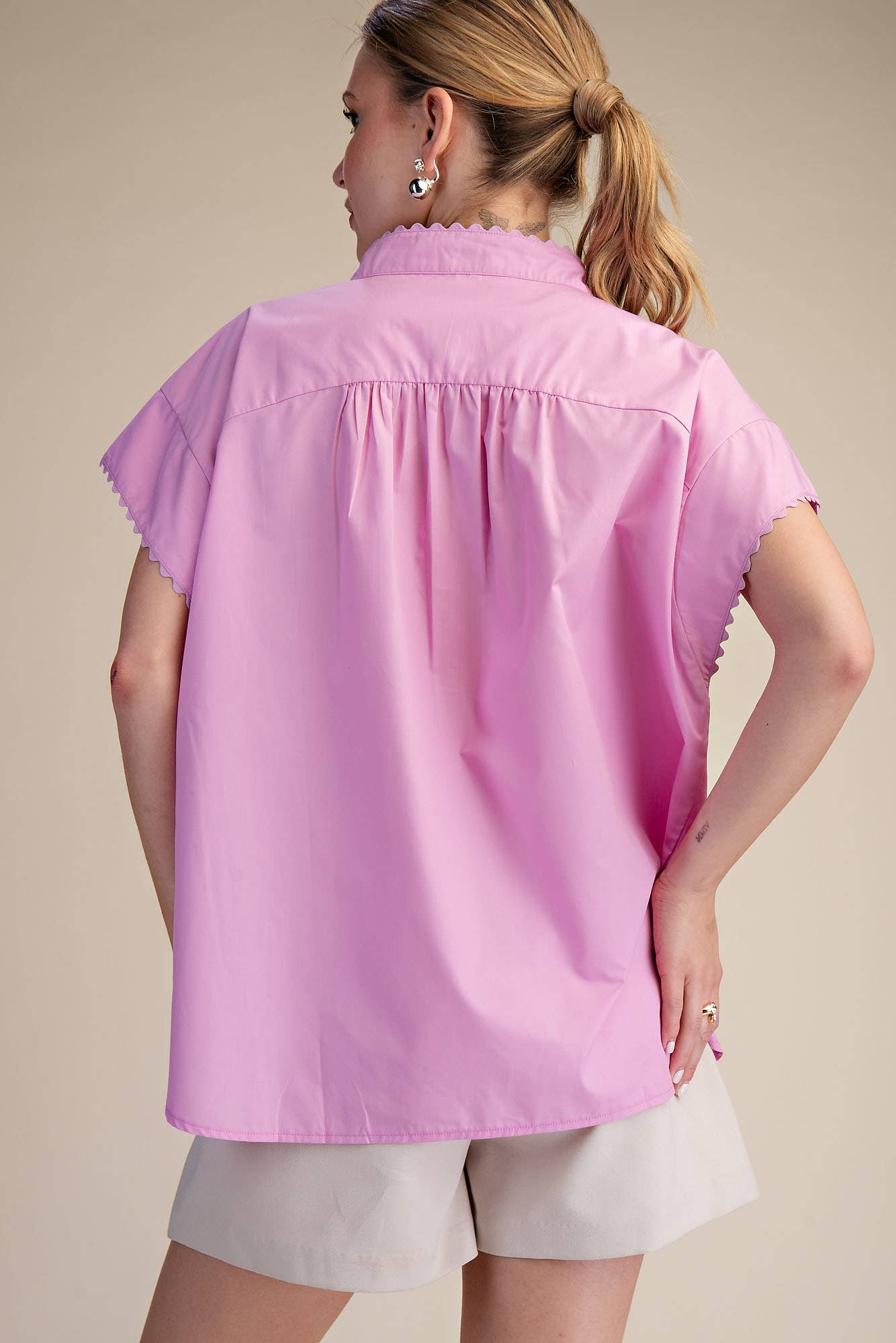 Cap Sleeve Oversized Shirt