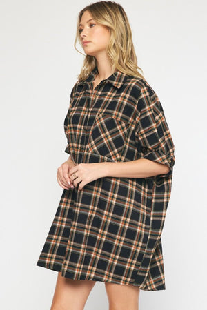 Button Down Flannel Dress