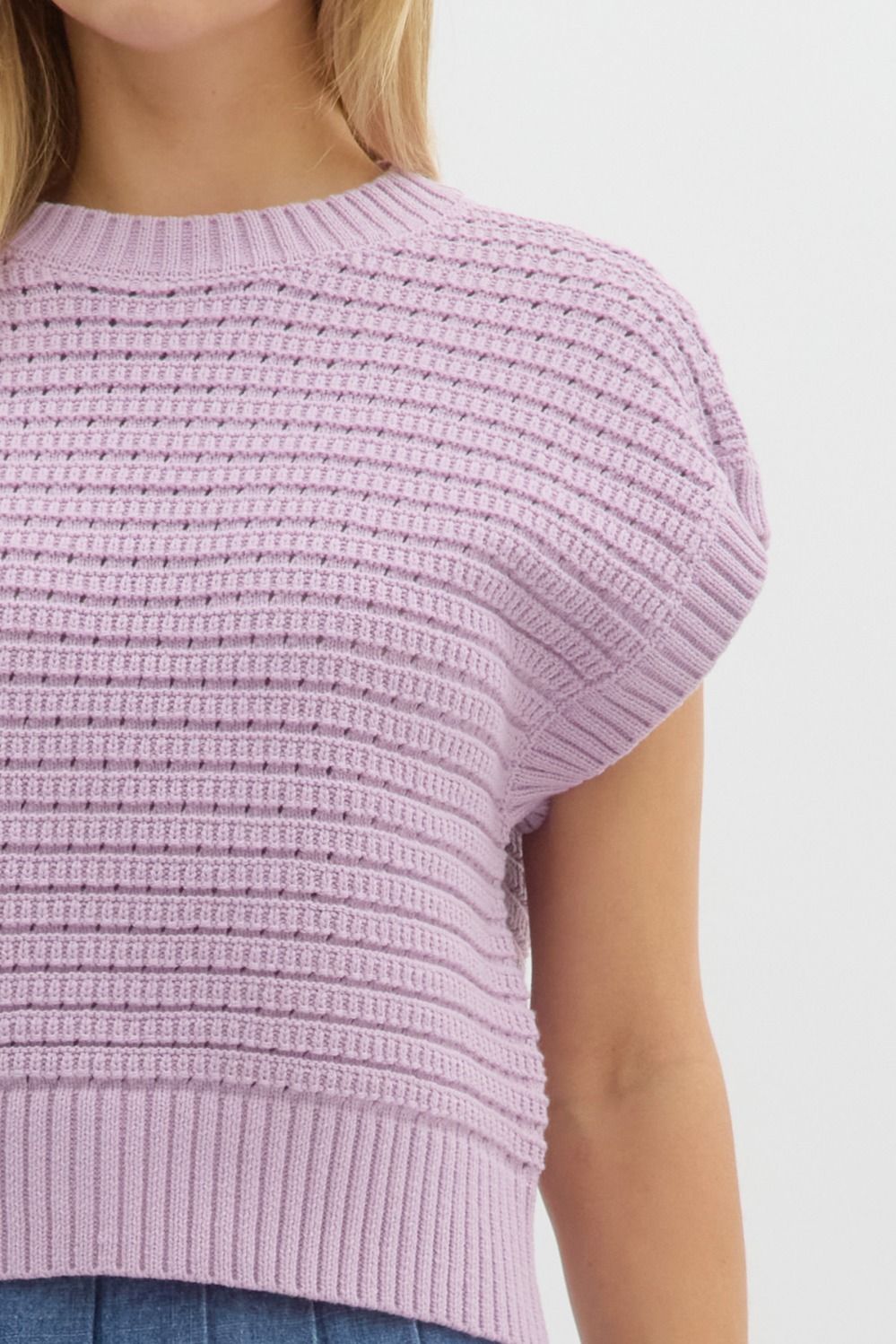 Solid Knit Sleeveless Sweater