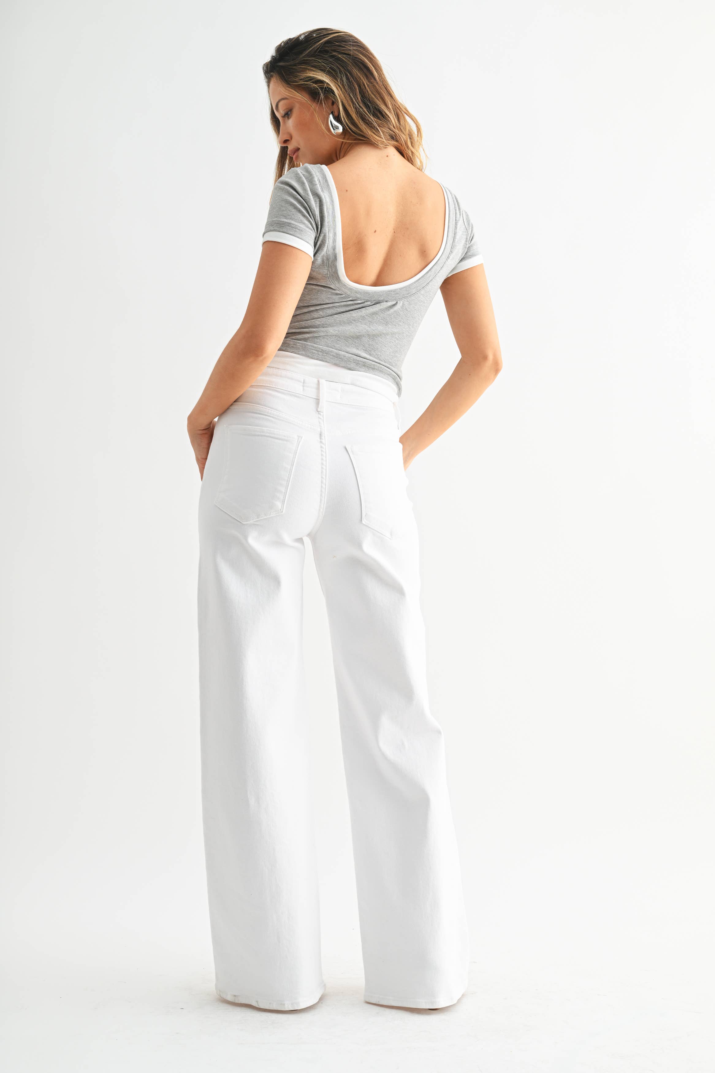 Stretchy Wide Leg Denim