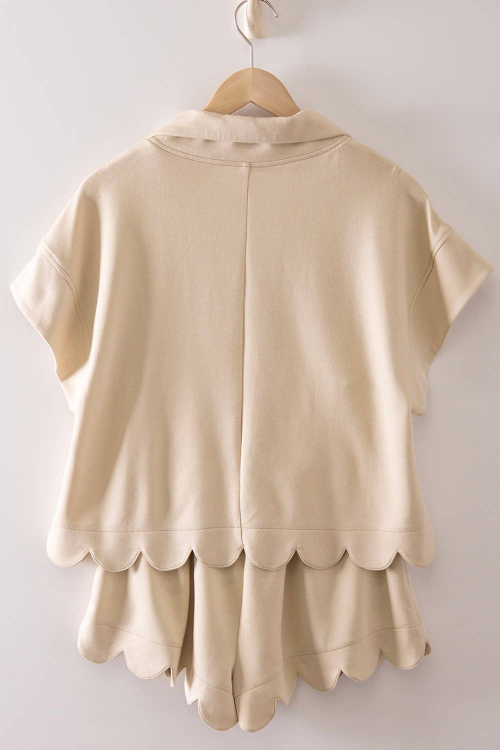 Half-Zip Scalloped Set