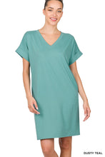 Load image into Gallery viewer, Brushed Rolled Sleeve TShirt Dress
