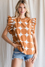 Load image into Gallery viewer, Dot Ruffle Sleeve Top

