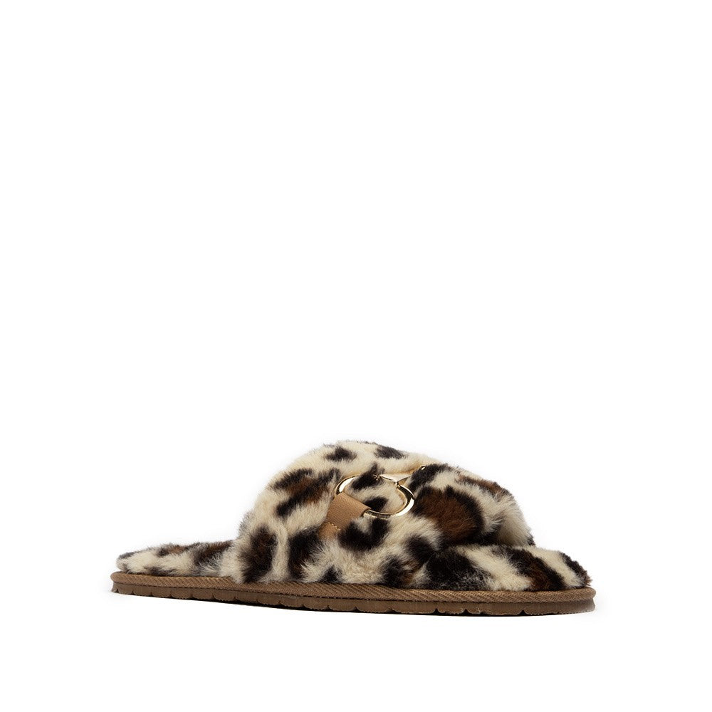 Leopard Buckle Slippers