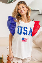Load image into Gallery viewer, USA Organza Sleeve Top
